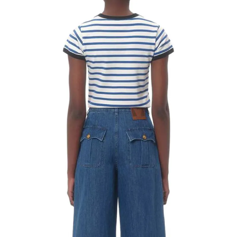 Valentino Striped Crewneck T Shirt-2