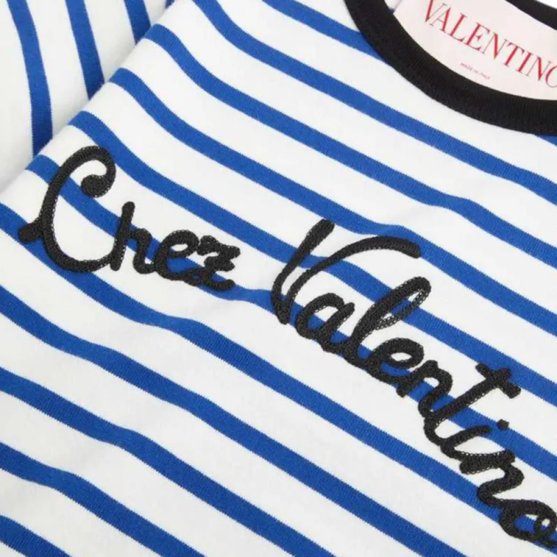 Valentino Striped Crewneck T Shirt-4