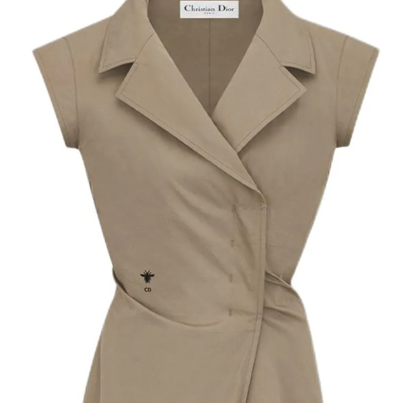 DIOR SS25 Spring Summer Ready to Wear Collection Sleeveless Dress Women's Light Brown-2