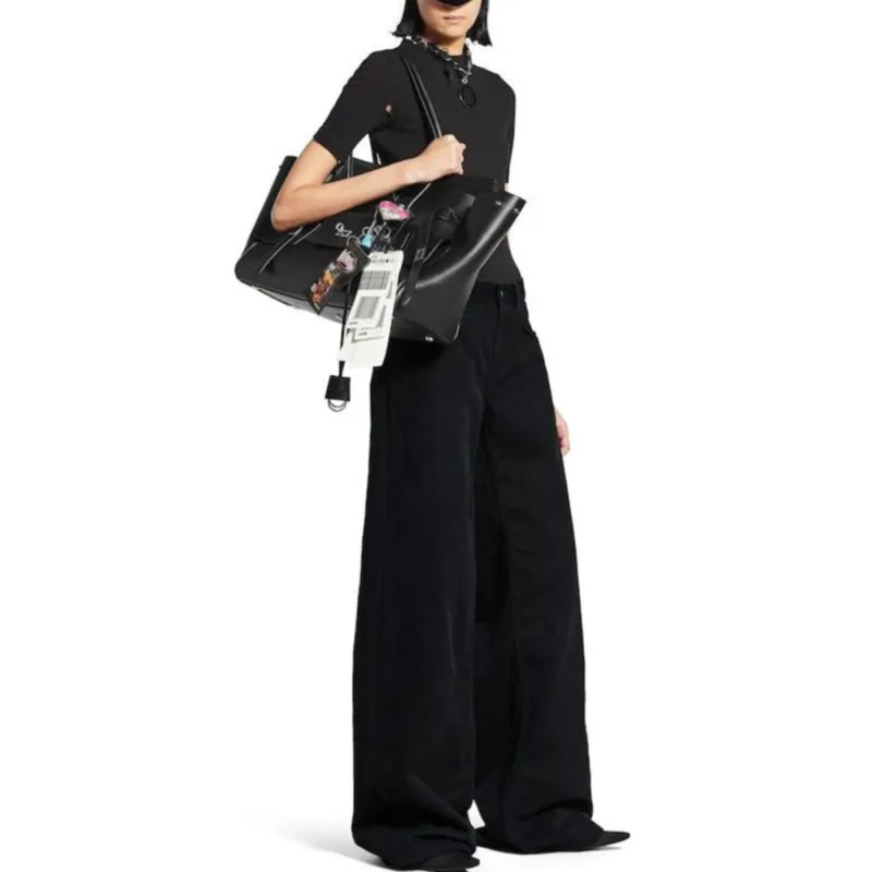 Balenciaga Casual Pants Loose Fit Style Women's Black-3