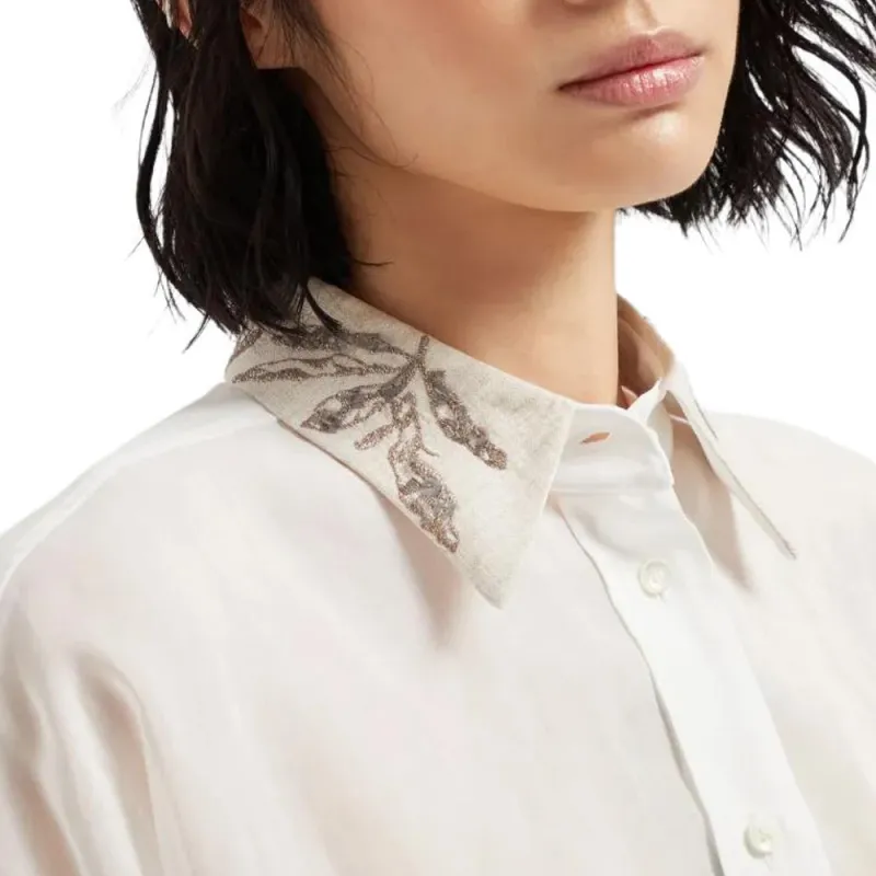 Brunello Cucinelli Flora Embroidered Shirt-4