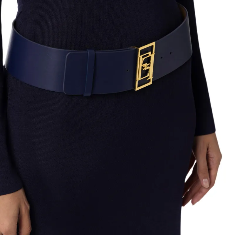 Elisabetta Franchi Long-Sleeved Dresses Women's Marine Blue-2