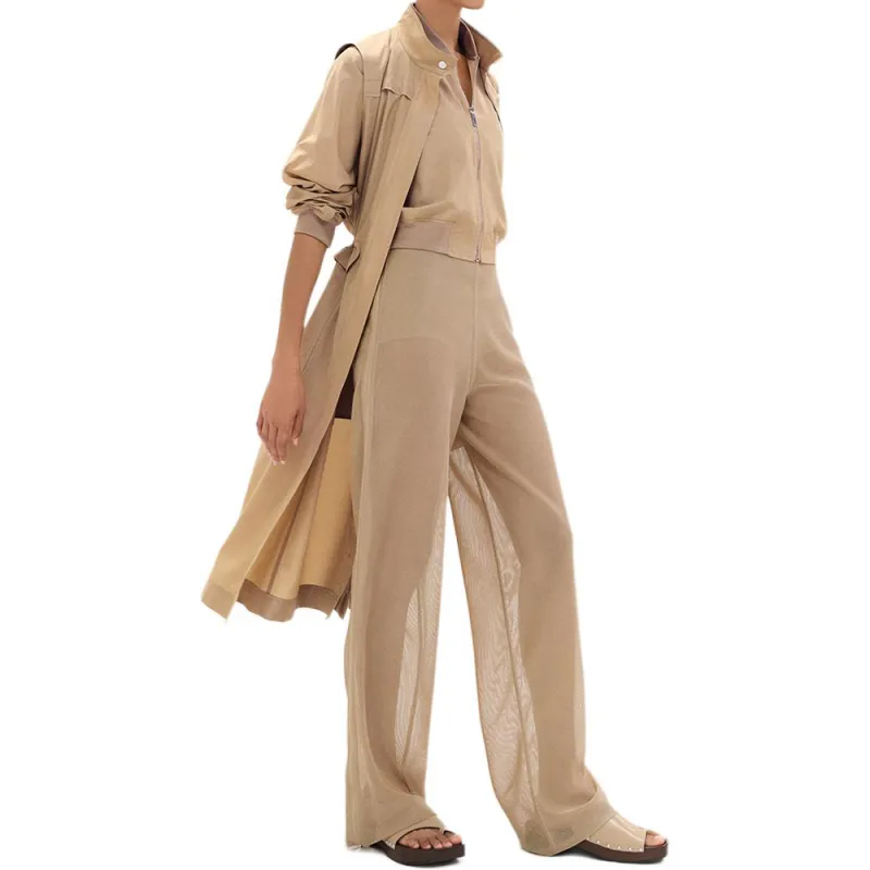 HERMES Twinset Coat Women's Beige-4