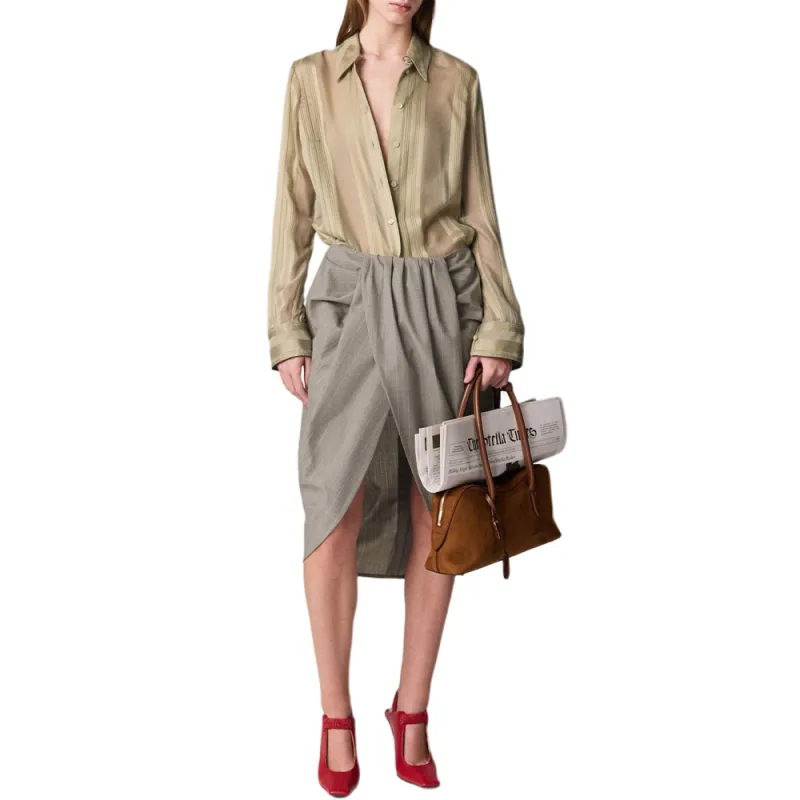 Stella McCartney SS25 Casual Long Skirt Women's Gray-3