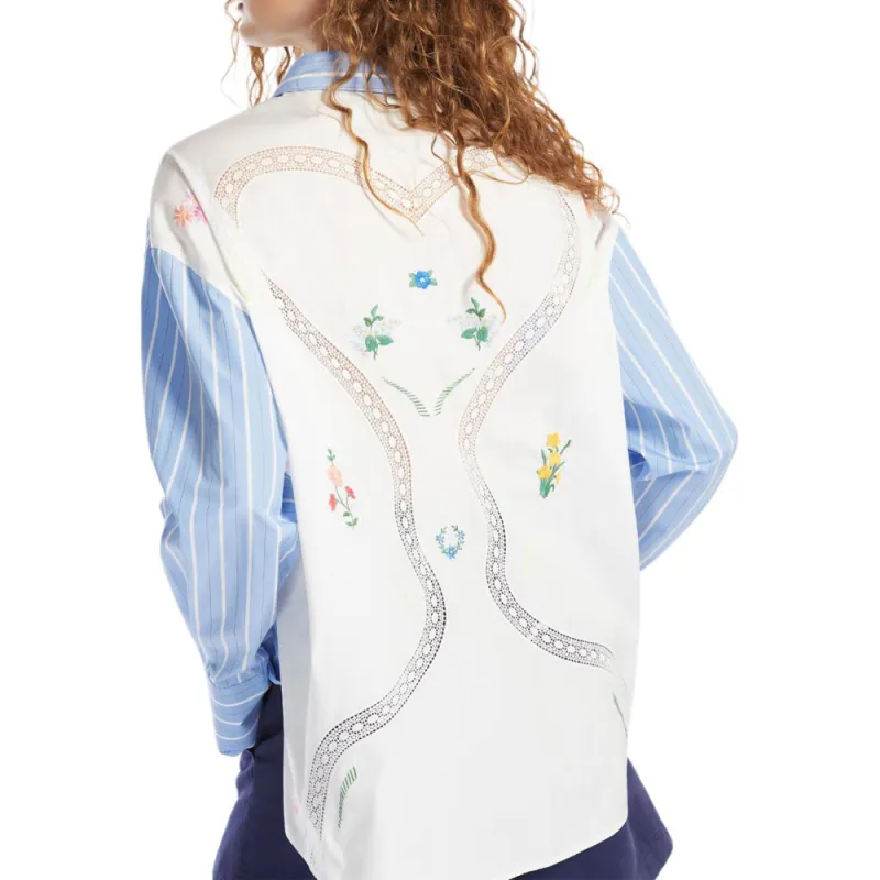 WEEKEND MaxMara Striped Embroidered Shirt-4
