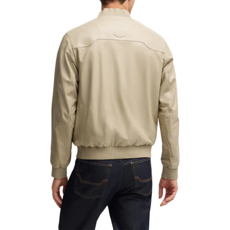 HUGO BOSS x Aston Martin Leather Jacket Men's Light Beige-2