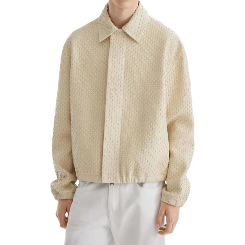 FENDI Selleria Leather Jacket Men's White-2