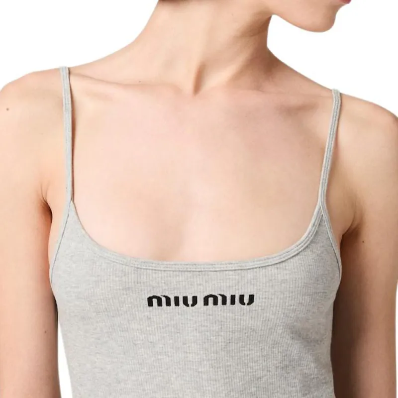 MIU MIU Slip Dress Women's Gray-5