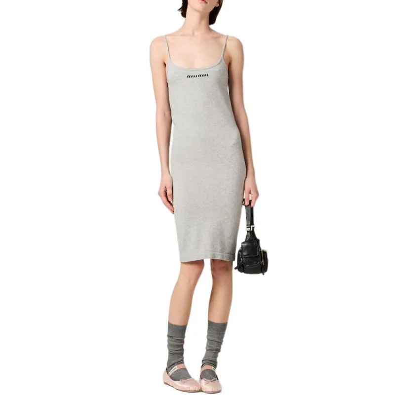 MIU MIU Slip Dress Women's Gray-1