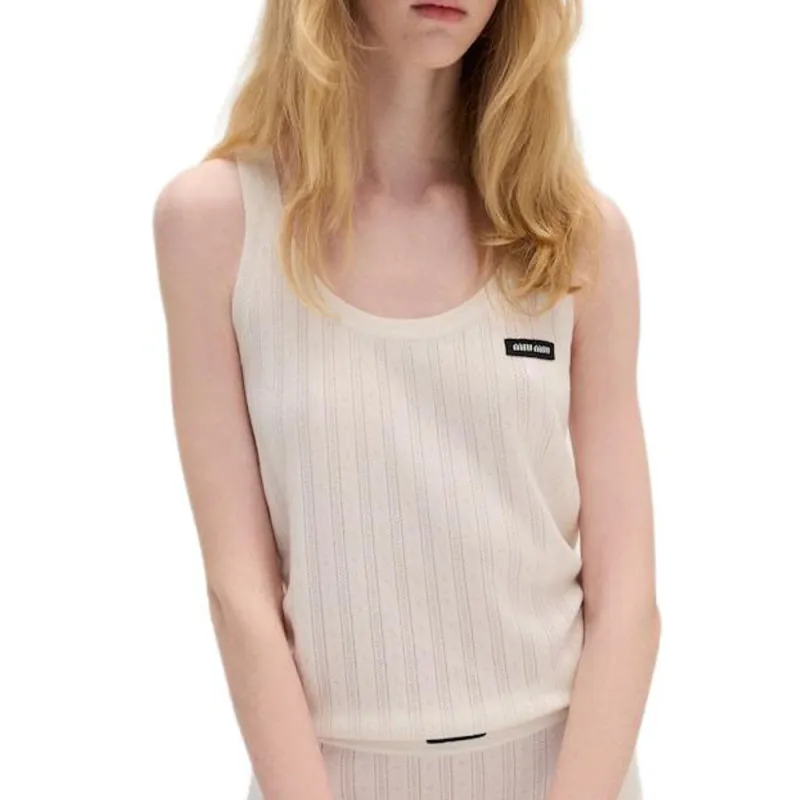 MIU MIU Tank Tops Women's White-1