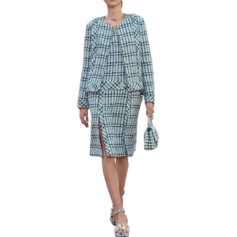 CHANEL 25S Spring Summer Collection Sleeveless Dress Women's Light Blue-1