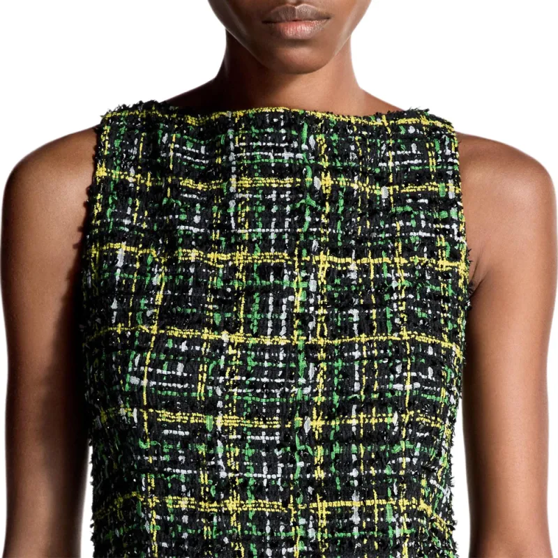 LOUIS VUITTON Frayed Pocket Tweed Dress-2