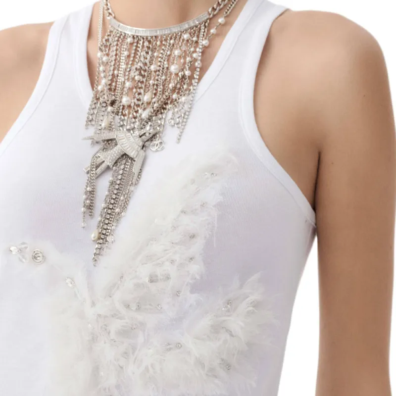 CHANEL 25S Tank Top Women's White-2