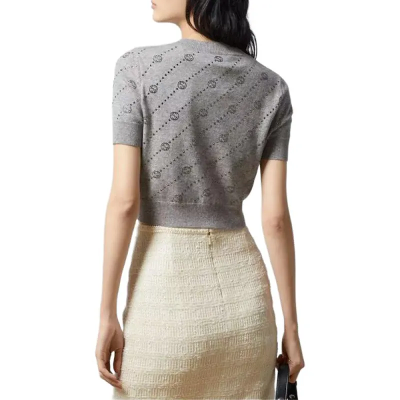 GUCCI FW24 Cashmere Sweater Women's Gray-2
