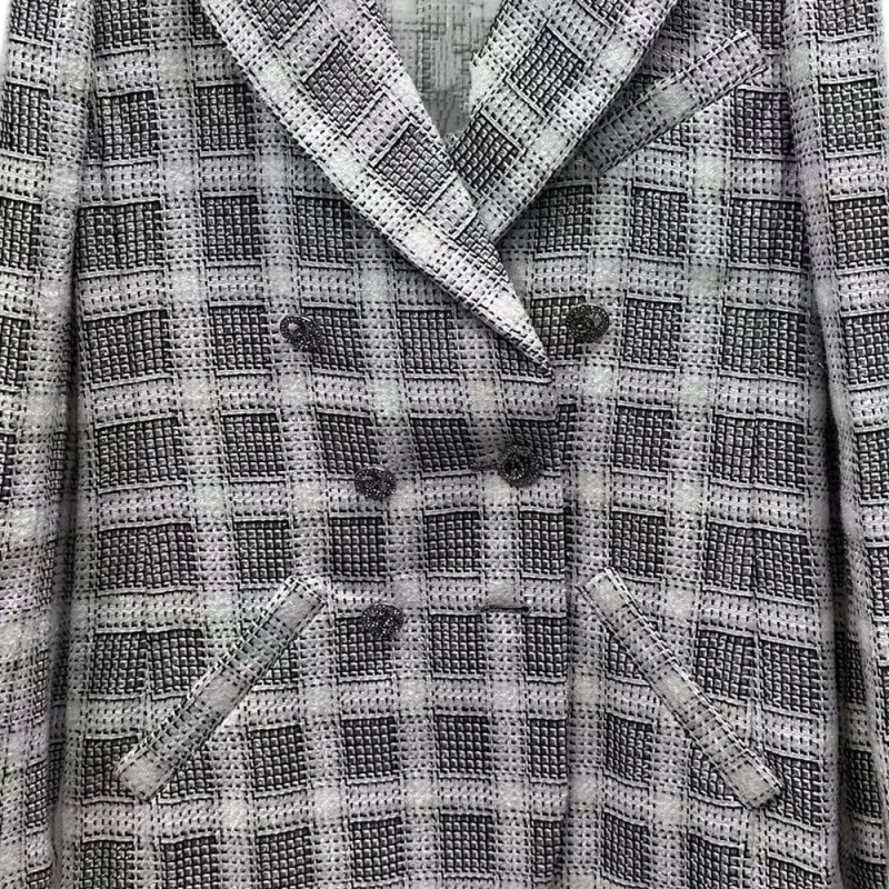CHANEL Jackets Coats Women's Black White-2