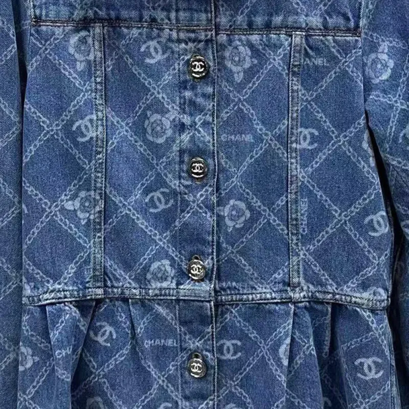 CHANEL 23A Denim Jacket Women's Blue-2