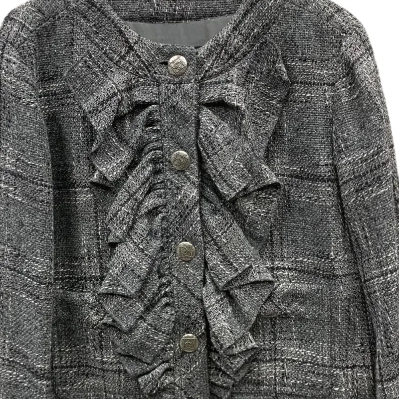 CHANEL Jackets Coats Women's Gray-2
