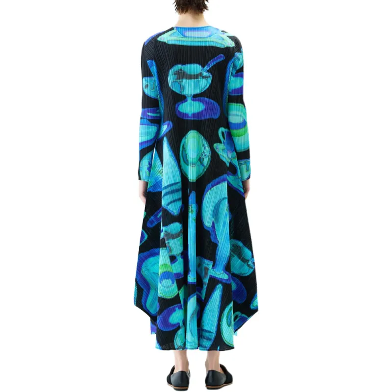 PLEATS PLEASE ISSEY MIYAKE Abstract print Midi Dress-2