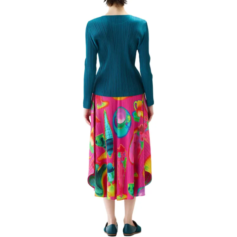 PLEATS PLEASE ISSEY MIYAKE Casual Long Skirt Women's Red-2