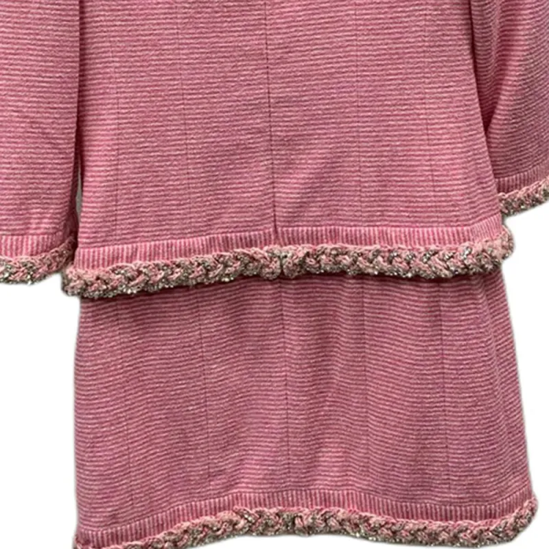 CHANEL Long Sleeved Dresses Women's Pink-2