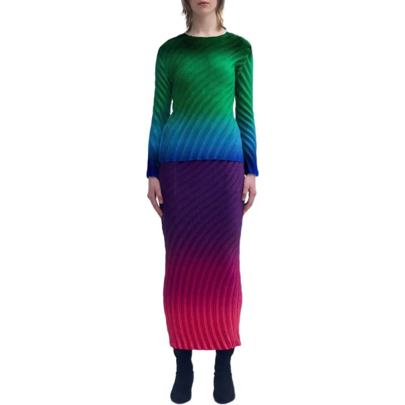 ISSEY MIYAKE Nuance Pleats Midi Skirt-3