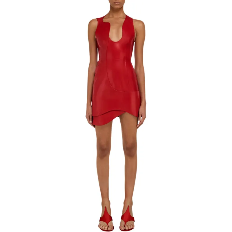 FERRAGAMO SS25 Sleeveless Dress Women's Red-1