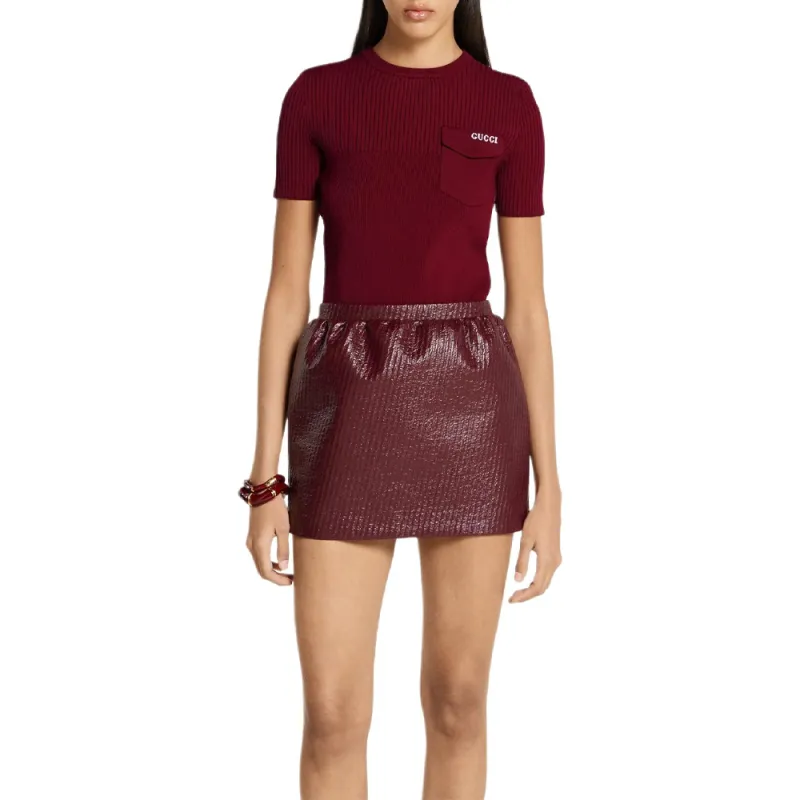 GUCCI SS25 Knitwear Women's Burgundy-1