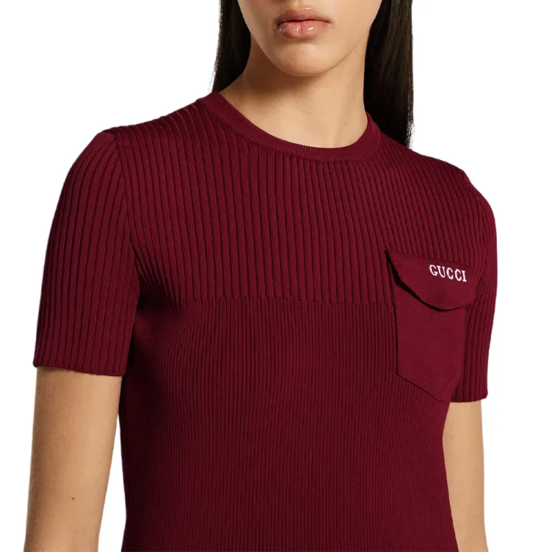 GUCCI SS25 Knitwear Women's Burgundy-4