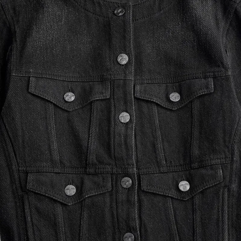 CHANEL 19P Denim Jacket Women's Black Gray-2