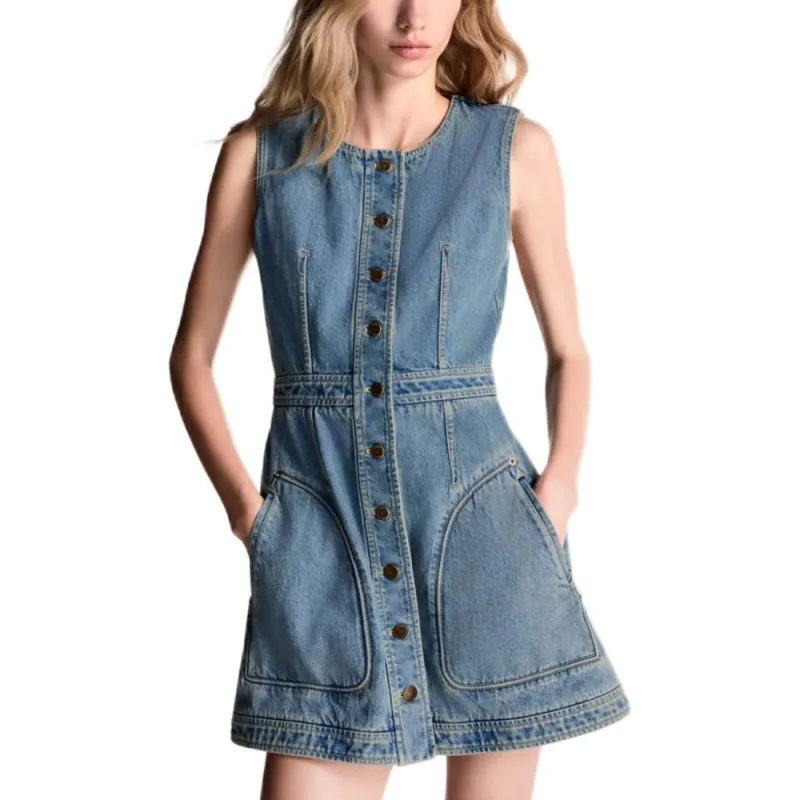 LOUIS VUITTON Button Front Denim Dress-1