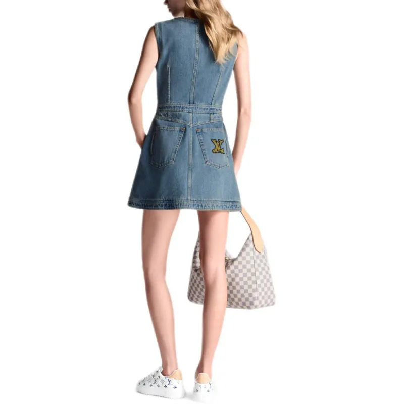 LOUIS VUITTON Button Front Denim Dress-2