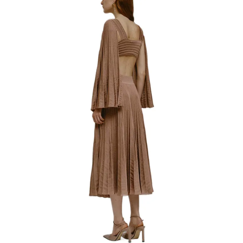 Antonino Valenti Casual Long Skirt Women's Brown-2