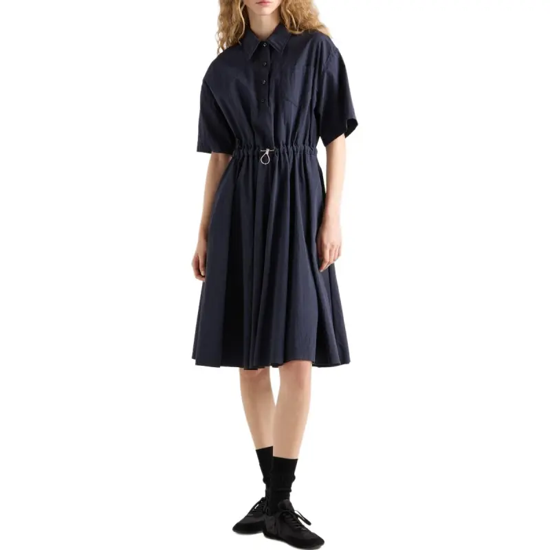 PRADA Pongé Short sleeve Midi Dress-1