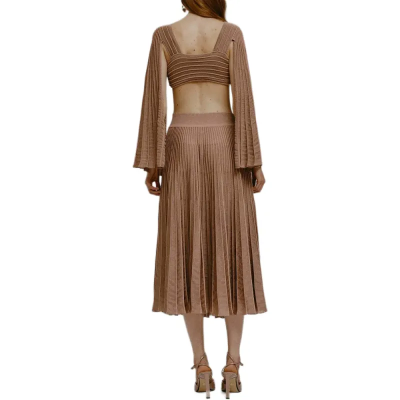 Antonino Valenti Casual Long Skirt Women's Brown-1