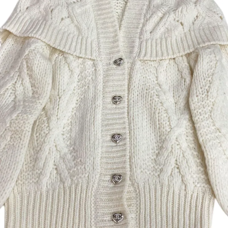 CHANEL 21B Fall Winter Premium Handmade Workshop Knitwear Women's White-2