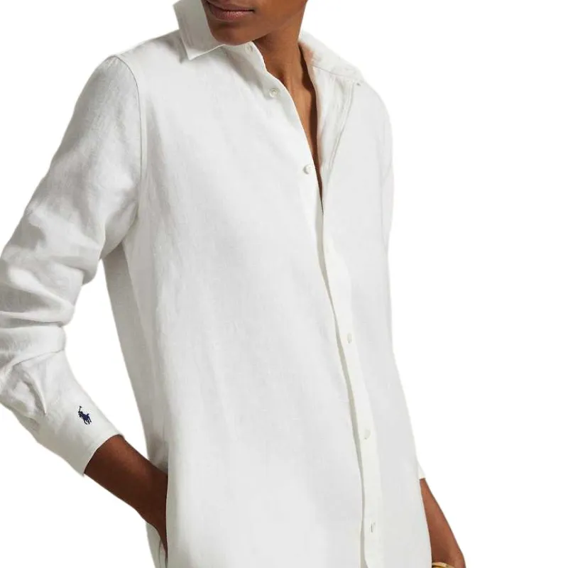 Polo Ralph Lauren SS25 Long Sleeved Dress Women's White-3