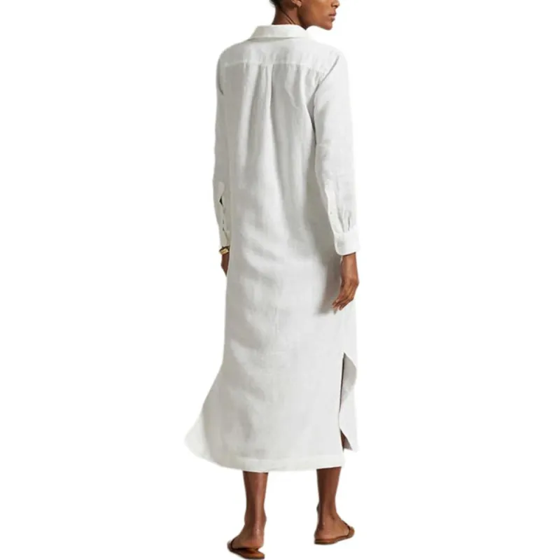 Polo Ralph Lauren SS25 Long Sleeved Dress Women's White-2