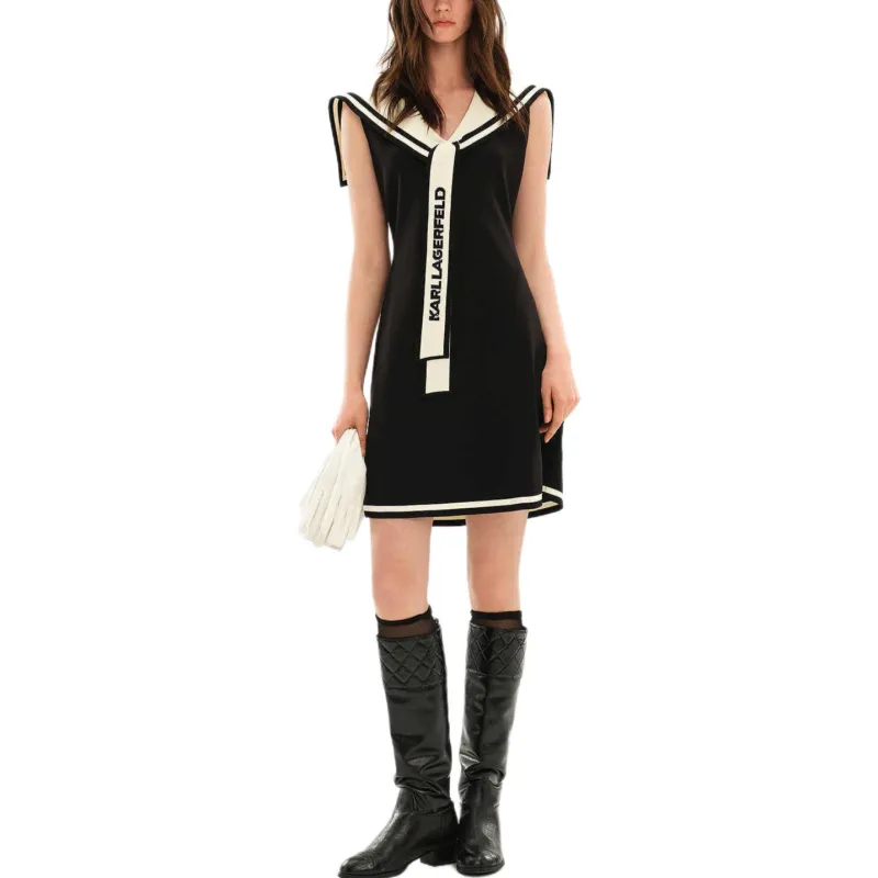 KARL LAGERFELD SS25 Sleeveless Dress Women's Black-1