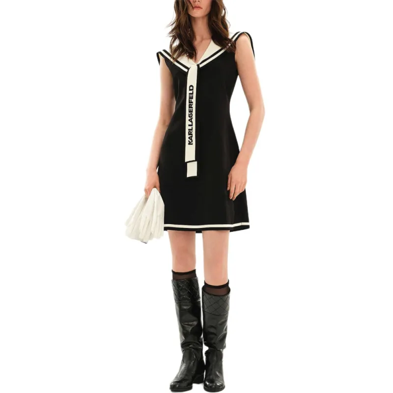 KARL LAGERFELD SS25 Sleeveless Dress Women's Black-3