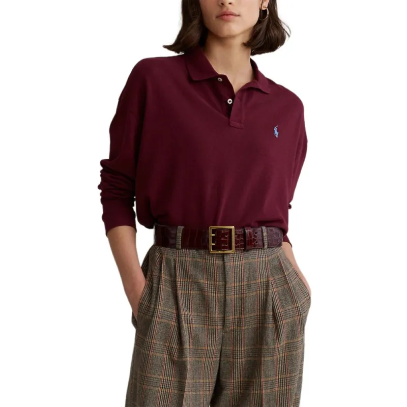 Polo Ralph Lauren SS24 Polo Shirt Women's Burgundy-1