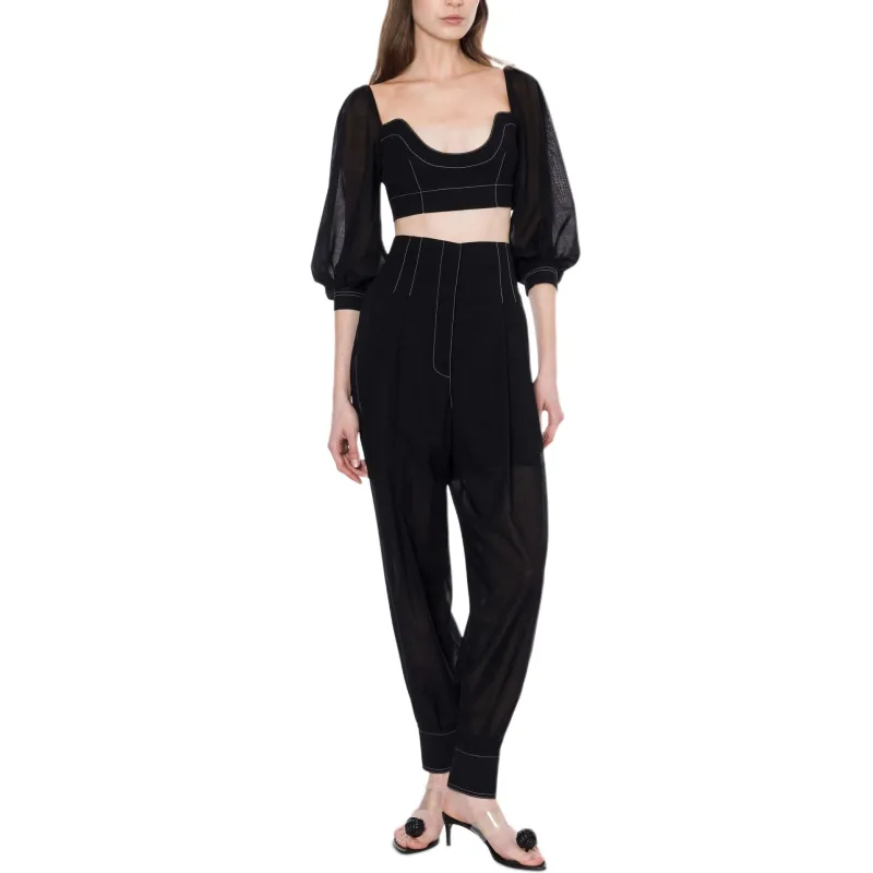 PHILOSOPHY DI LORENZO SERAFINI Bishop sleeves Crop Top-1