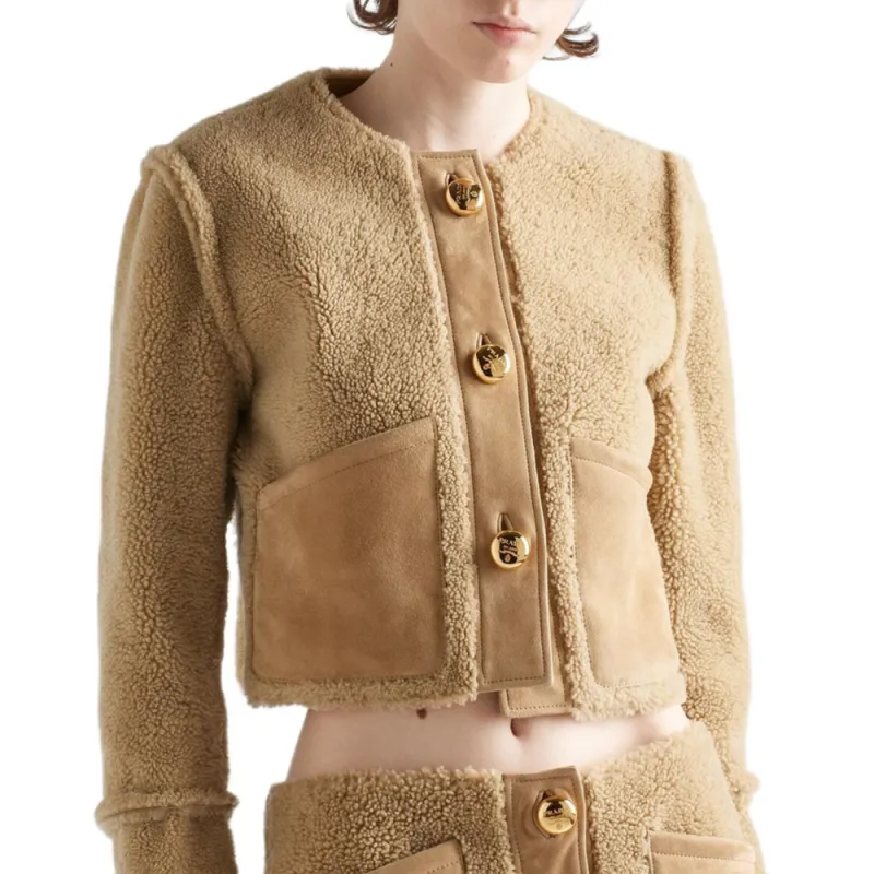 PRADA Shearling Cropped Jacket-3