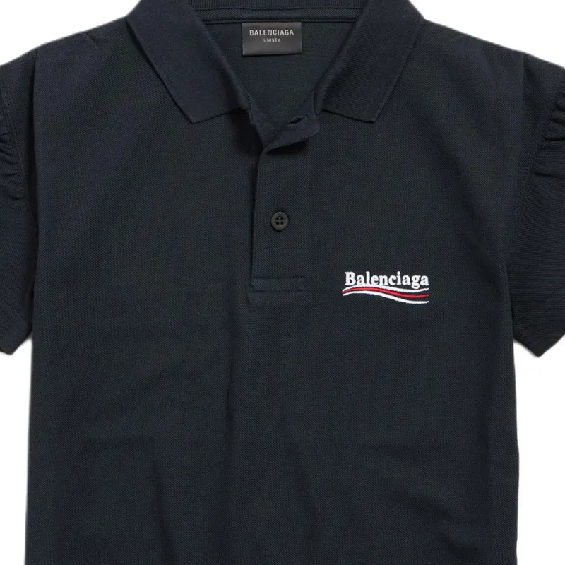 Balenciaga SS25 Polo Shirt Regular Fit Men's Black-2