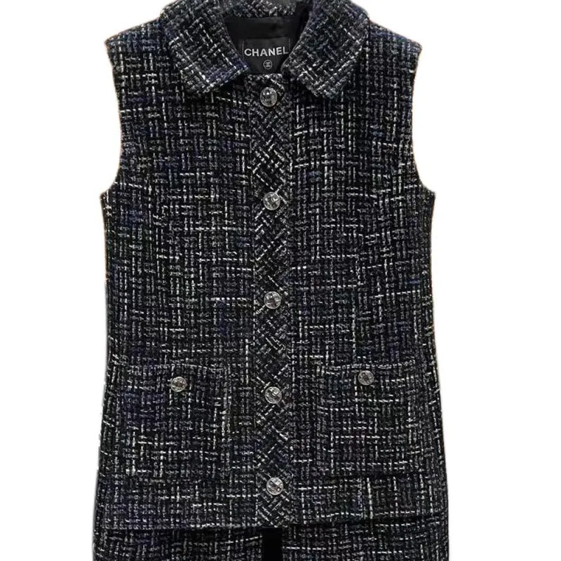 CHANEL 22A Premium Handcrafted Workshop Vest Women's Black-2