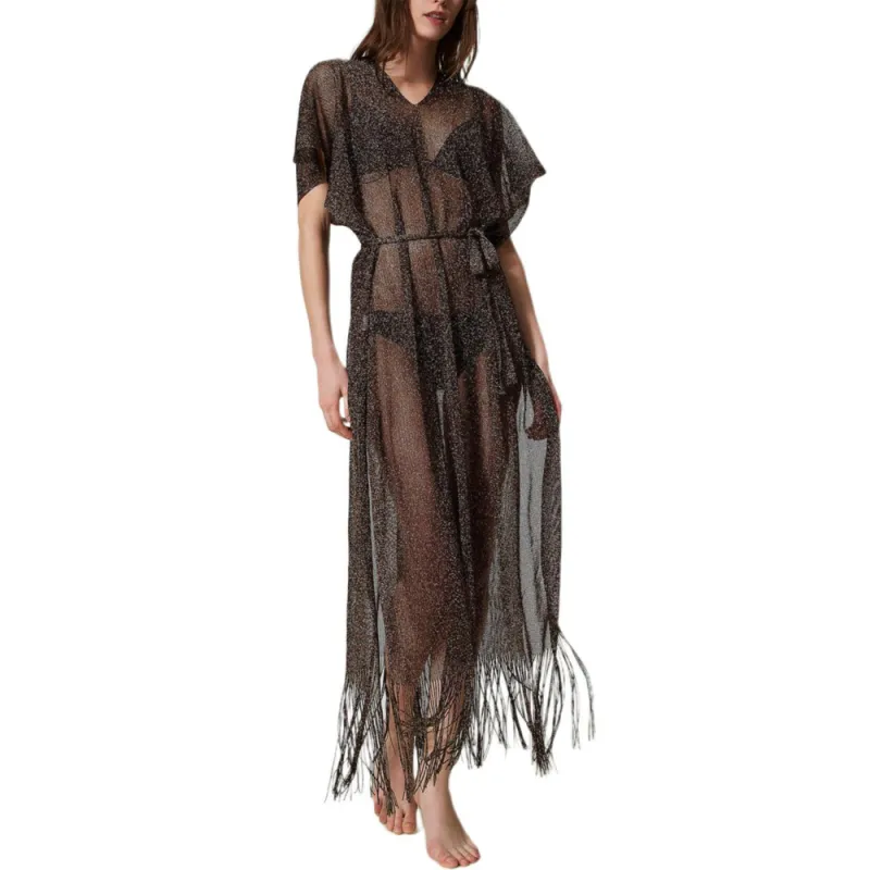 TWINSET MILANO SS25 Shawl Wrap Skirt Women's Brown-1
