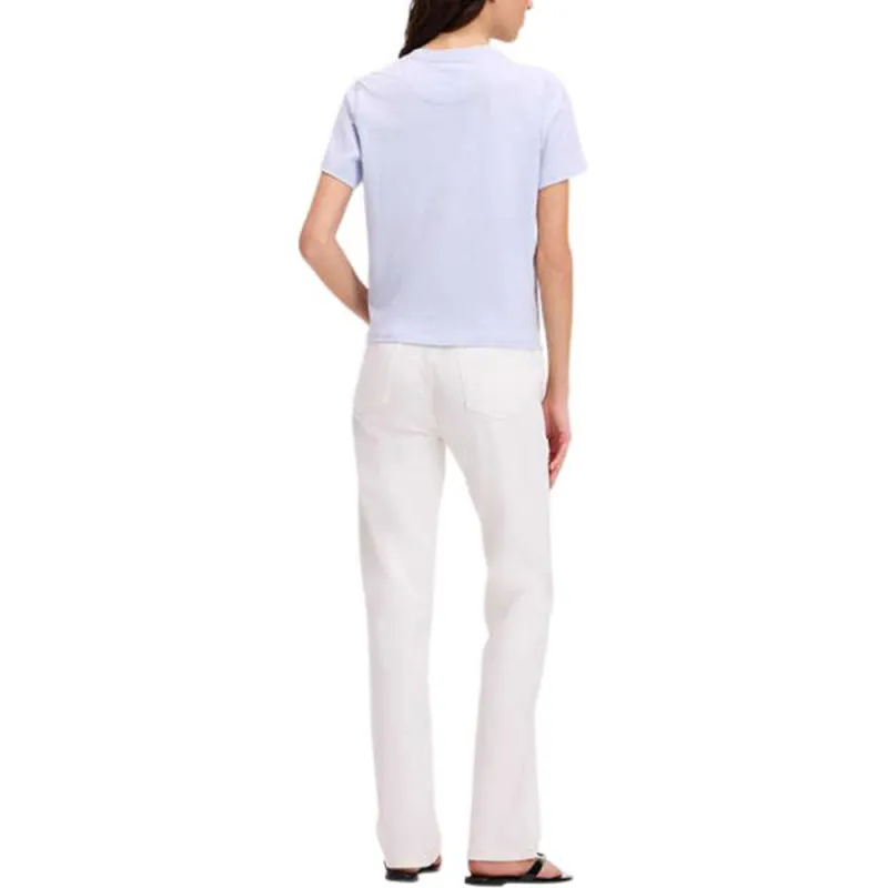 Kate Spade Embroidery Monogram Logo Cotton Short Sleeved T Shirt T Shirt Women's Light Blue-3