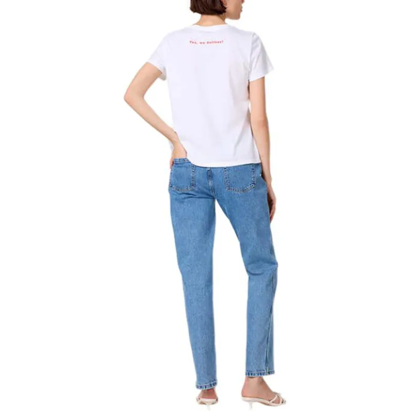 Kate Spade Hamburger Print Short Sleeved T Shirt Regular T Shirt Women's White-2