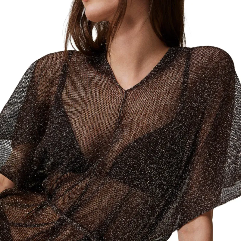 TWINSET MILANO SS25 Shawl Wrap Skirt Women's Brown-4