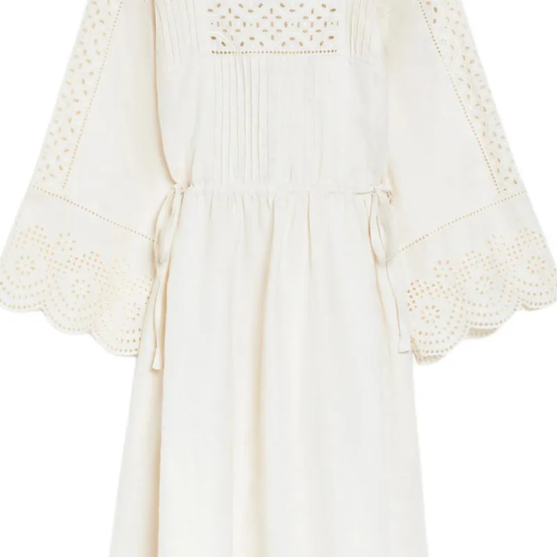 WEEKEND MaxMara Luglio Collection SS25 Long Sleeved Dress Women's Beige-4