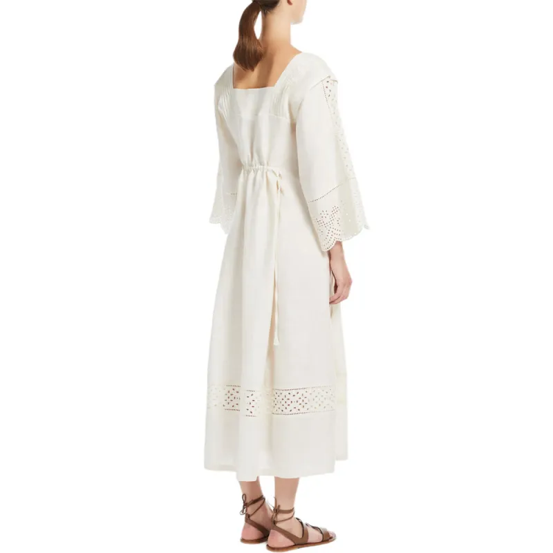 WEEKEND MaxMara Luglio Collection SS25 Long Sleeved Dress Women's Beige-2